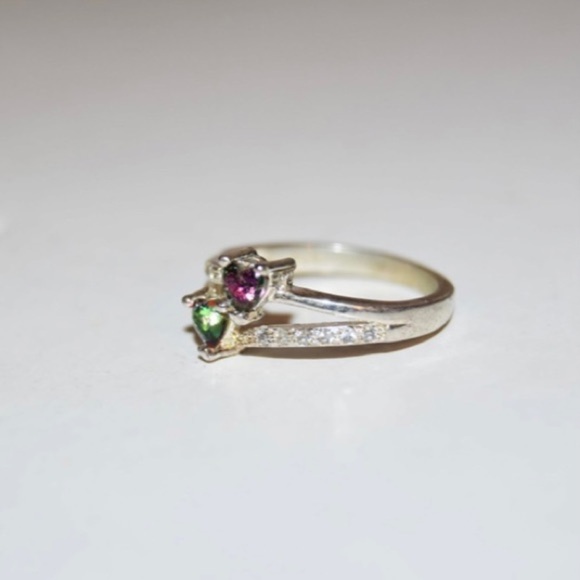 Vintage Sterling Silver CZ Ring sz 7 - Picture 3 of 4